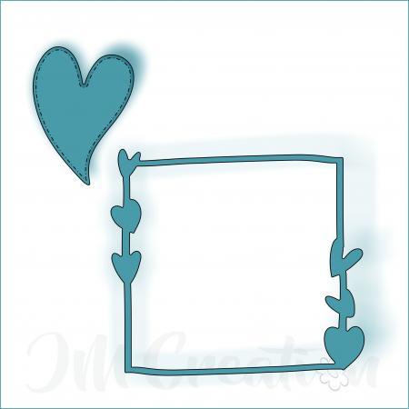 Stanzschablone - Herz im Rahmen quadratisch